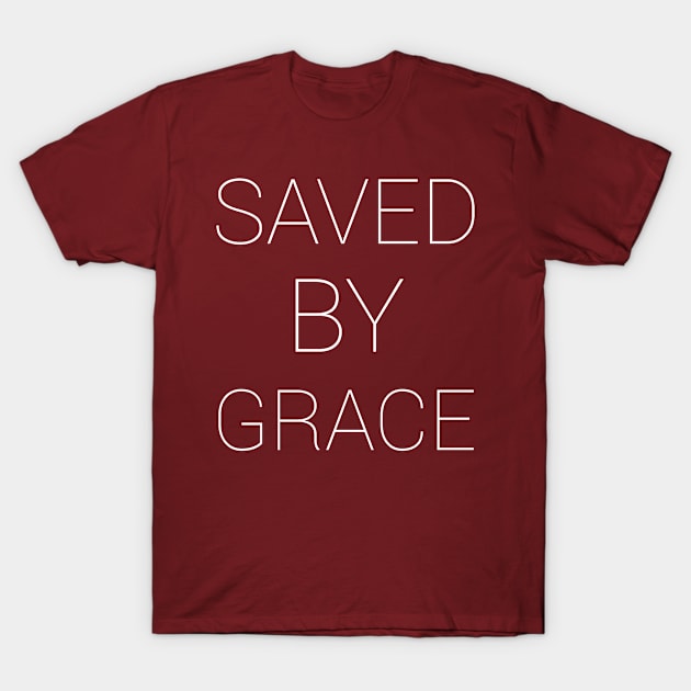 Christian Shirts Saved By Grace - Christian T-Shirt by ChristianShirtsStudios